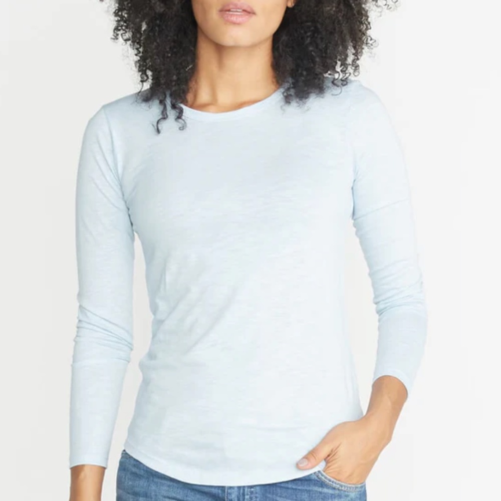 Marine Layer Clover Saddle Longsleeve - Small in Carolina Blue